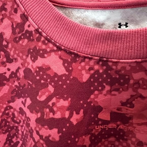 Under Armour Rival Fleece Camo pink Crew Sweatshirt size large - Picture 6 of 16